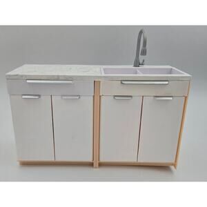 Rainbow High Doll House Kitchen Sink with Counter and Lower Cabinets